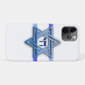 Blauw wit en de ster van David Case-Mate iPhone Case (Achterkant (horizontaal))
