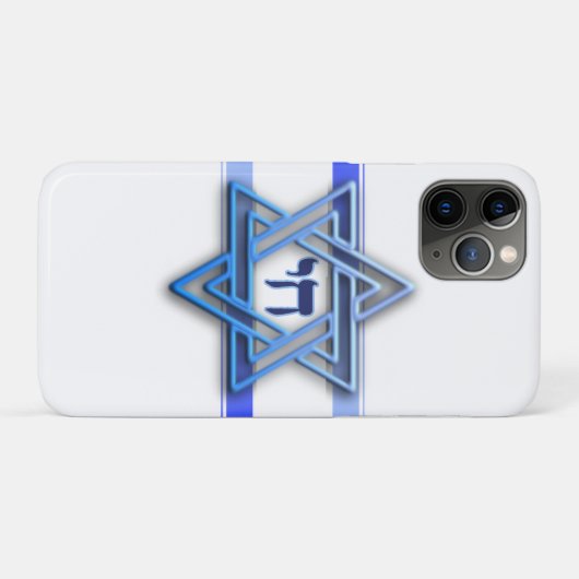 Blauw wit en de ster van David Case-Mate iPhone Case (Achterkant (horizontaal))