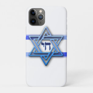Blauw wit en de ster van David iPhone 11 Pro Hoesje