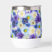 Blauw Wit en Geel Bloemen Bloemen Bloemen Collage (Links)