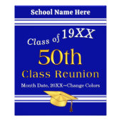 Blauw, Wit en Goud, 50ste klas Reünie Ideeën, Foto Afdruk (Voorkant)