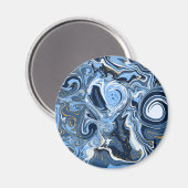 Blauw, wit en gouden rondjes magneet (Voorkant / Achterkant)