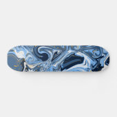Blauw, wit en goudvocht Kunstmatige kleuren Persoonlijk Skateboard (Horizontaal)