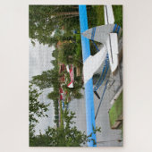 Blauw, wit en grijs drijfvliegtuig, Alaska Legpuzzel (Verticaal)