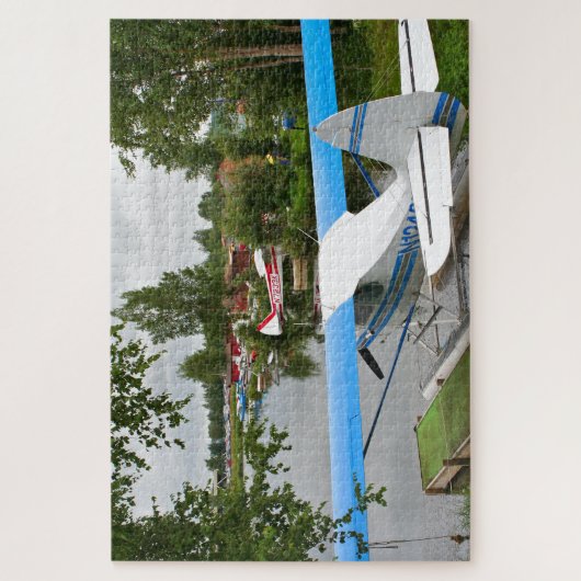 Blauw, wit en grijs drijfvliegtuig, Alaska Legpuzzel (Verticaal)