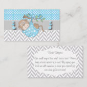 Blauw, Wit en Grijs Monkey Boek Aanvraag Informatiekaartje (Voorkant / Achterkant)