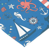 Blauw, wit en Oranje, authentiek patroon Korte Tafelloper (Hoek)