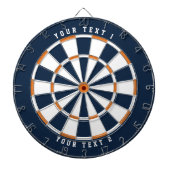 Blauw, wit en Oranje | Breedspeelse sportlettertyp Dartbord (Voorkant)