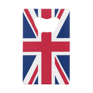 Blauw Wit en Rode Union Jack Creditkaart Flessenopener