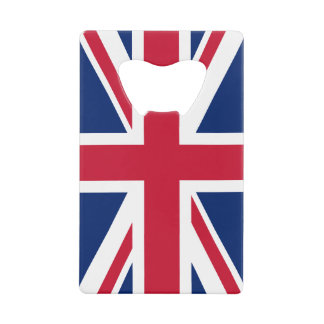 Blauw Wit en Rode Union Jack Creditkaart Flessenopener