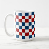 Blauw, wit en rood geruite Mok (Links)