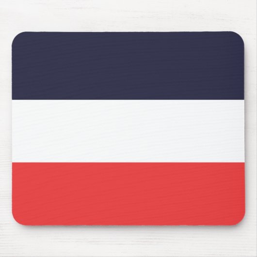 Blauw wit en rood gestreept design muismat (Voorkant)