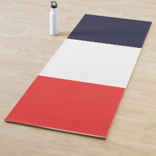 Blauw wit en rood gestreept design yogamat