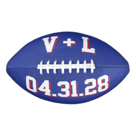 BLAUW WIT EN ROOD Trouw Beginletters en Datum American Football