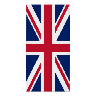 Blauw Wit en Rood Union Jack Perfect Poster
