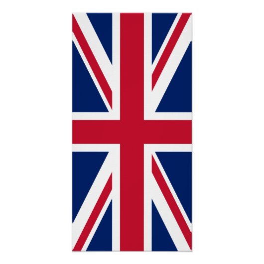 Blauw Wit en Rood Union Jack Perfect Poster (Voorkant)
