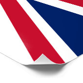 Blauw Wit en Rood Union Jack Perfect Poster (Hoek)