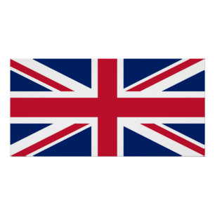 Blauw Wit en Rood Union Jack Perfect Poster