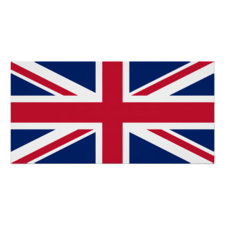Blauw Wit en Rood Union Jack Perfect Poster