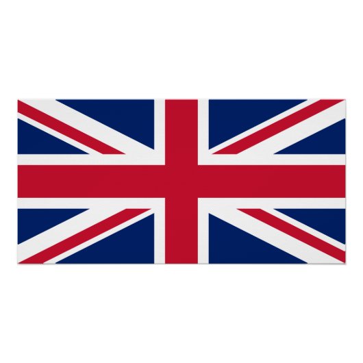 Blauw Wit en Rood Union Jack Perfect Poster (Voorkant)