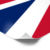 Blauw Wit en Rood Union Jack Perfect Poster (Hoek)