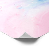 Blauw wit en roze abstract schilderij poster (Hoek)