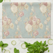 Blauw Wit en Roze Bloem Shabby Chique Bloemen Theedoek (Gevouwen)