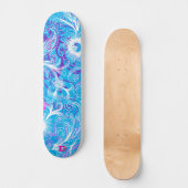 Blauw wit en roze bloemkool Dd Brand Skateboard (Voorkant)