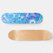 Blauw wit en roze bloemkool Dd Brand Skateboard (Horizontaal)