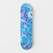 Blauw wit en roze bloemkool Dd Brand Skateboard (Voorkant)