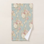 Blauw wit en roze Floral Shabby Chic Bad Handdoek (Handdoek)