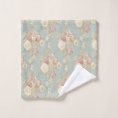 Blauw wit en roze Floral Shabby Chic Bad Handdoek (Wasdoekje)