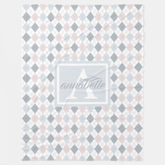 Blauw, wit en roze, speciaal voor uw laptop fleece deken (Voorkant)