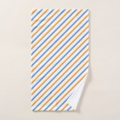 Blauw, Wit en Sinaasappel Stripe Badhanddoek Set Bad Handdoek (Handdoek)