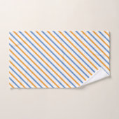 Blauw, Wit en Sinaasappel Stripe Badhanddoek Set Bad Handdoek (Handdoek)