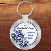 Blauw, wit en zilver, aangepaste cadeautjes sleutelhanger (Achterkant)