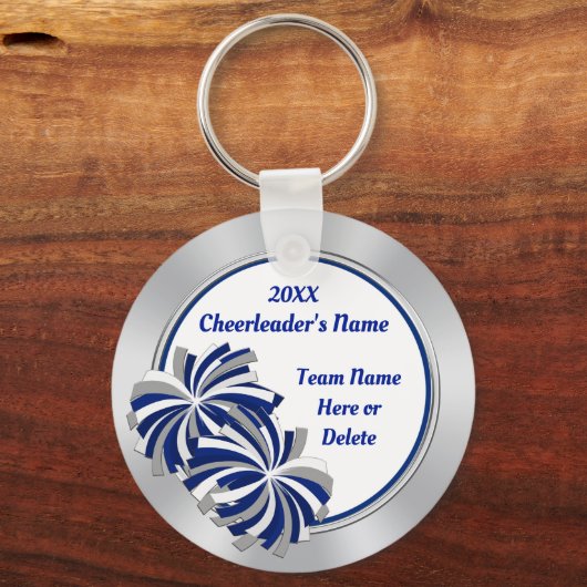 Blauw, wit en zilver, aangepaste cadeautjes sleutelhanger (Voorkant)