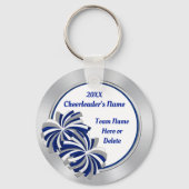 Blauw, wit en zilver, aangepaste cadeautjes sleutelhanger (Achterkant)