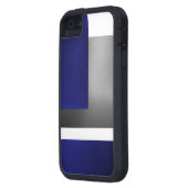 Blauw wit en zilver ComTijdelijke Iphone 5 Hoesje (Achterkant Links)