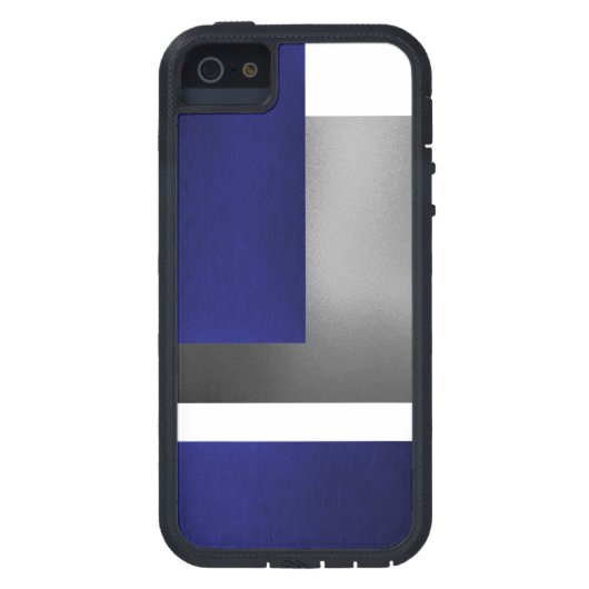 Blauw wit en zilver ComTijdelijke Iphone 5 Hoesje (Achterkant)