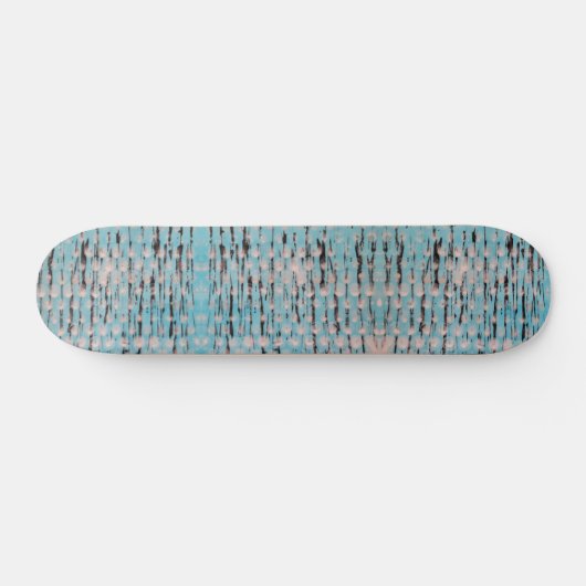 Blauw, wit en zwart abstract ontwerp persoonlijk skateboard (Horizontaal)