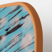 Blauw, wit en zwart abstract ontwerp pickleball paddle (Links Detail)