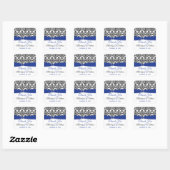 Blauw, Wit en Zwart Damask Dank u Sticker (Vel)