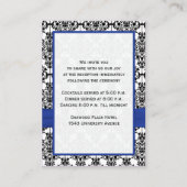 Blauw, wit en zwart Damask Enclosure Kaart (Achterkant)