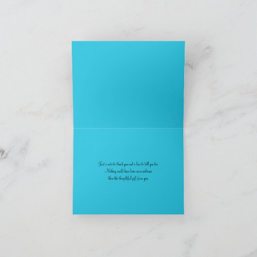 Blauw, Wit en Zwart Damast Bedankkaartje Bedankkaart (Binnen)