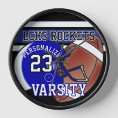 Blauw, wit en zwart Football Jersey | BEWERKBAAR (Voorkant)