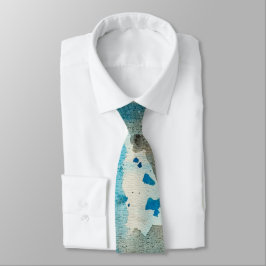 Blauw Wit en Zwart Grunge Stropdas