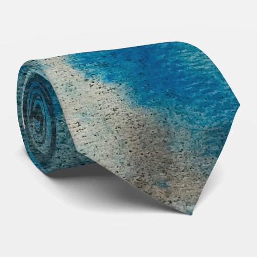 Blauw Wit en Zwart Grunge Stropdas (Opgerold)