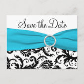 Blauw, Wit en Zwart Het Briefkaart Datum opslaan (Voorkant)