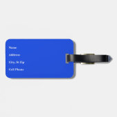 Blauw, wit en zwart sportontwerp bagagelabel (Achterkant horizontaal)